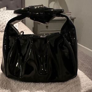 Anthropologie Shiny Black Mini Bag
